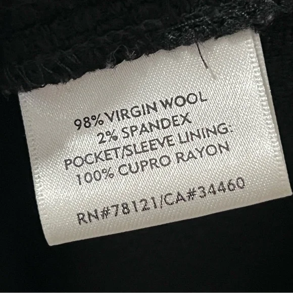 Eileen Fisher Black Virgin Wool V-Neck Coat XL ($500) - Picture 4 of 5